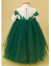 Green Lace Tulle High Low Flower Girl Dress